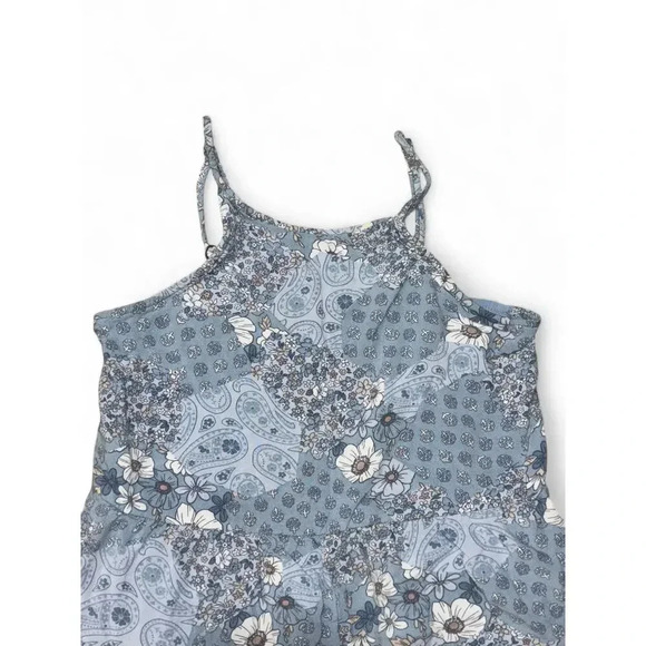 Abercrombie Kids Girls Floral Blue Tank Romper Pockets 13/14 - Picture 4 of 8